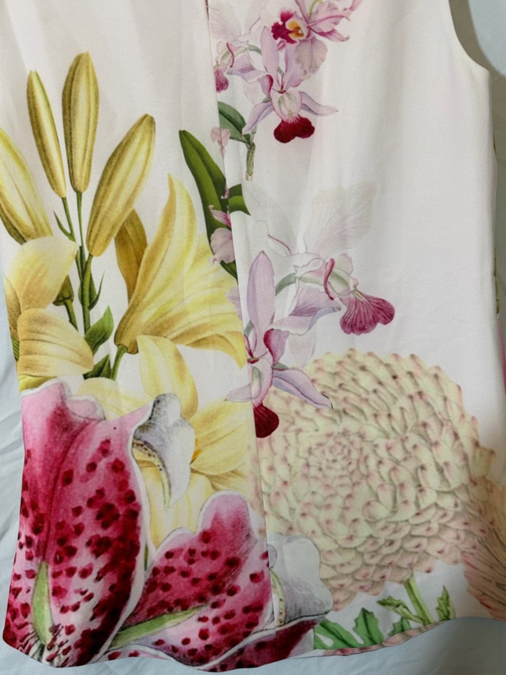 Sz 0 Ted Baker London Pink Floral Sleeveless Shell Top - Picture 4 of 4
